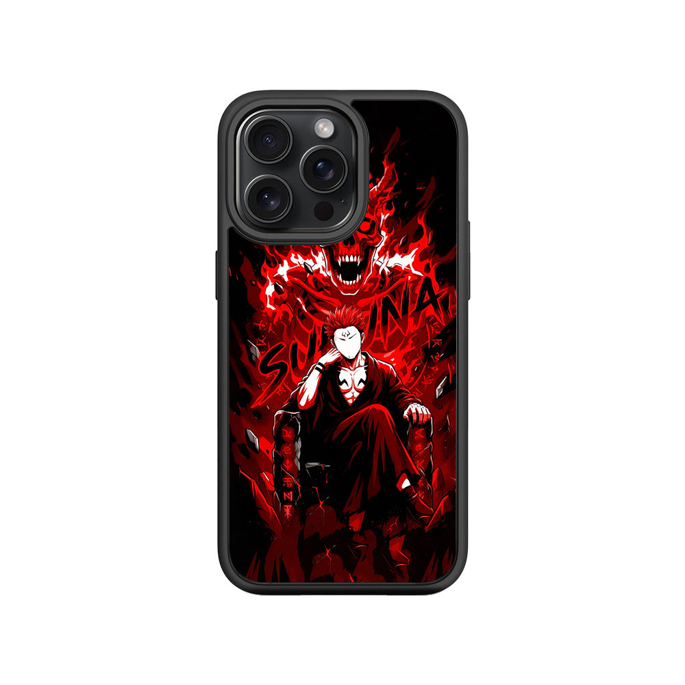 Sukuna Inferno Throne 3D Skin with Shockguard Armour Magsafe Case for Apple iPhone 15 Pro Max