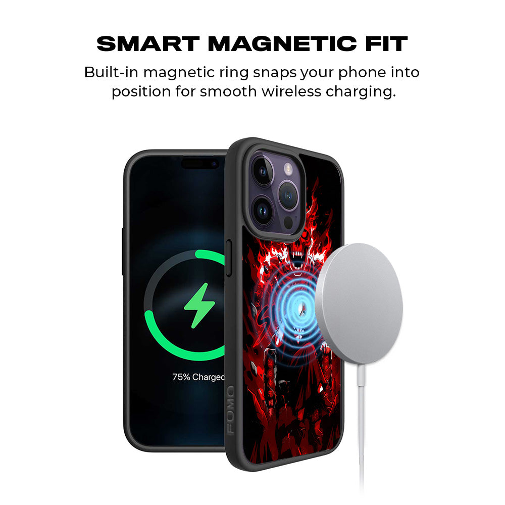 Sukuna Inferno Throne 3D Skin with Shockguard Armour Magsafe Case for Apple iPhone 15 Pro Max