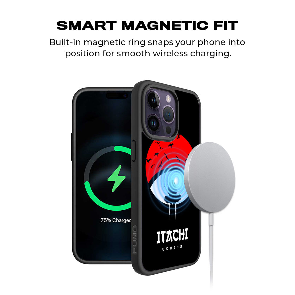 Itachi Uchiha The Clan Killer 3D Skin with Shockguard Armour Magsafe Case for Apple iPhone 15 Pro Max