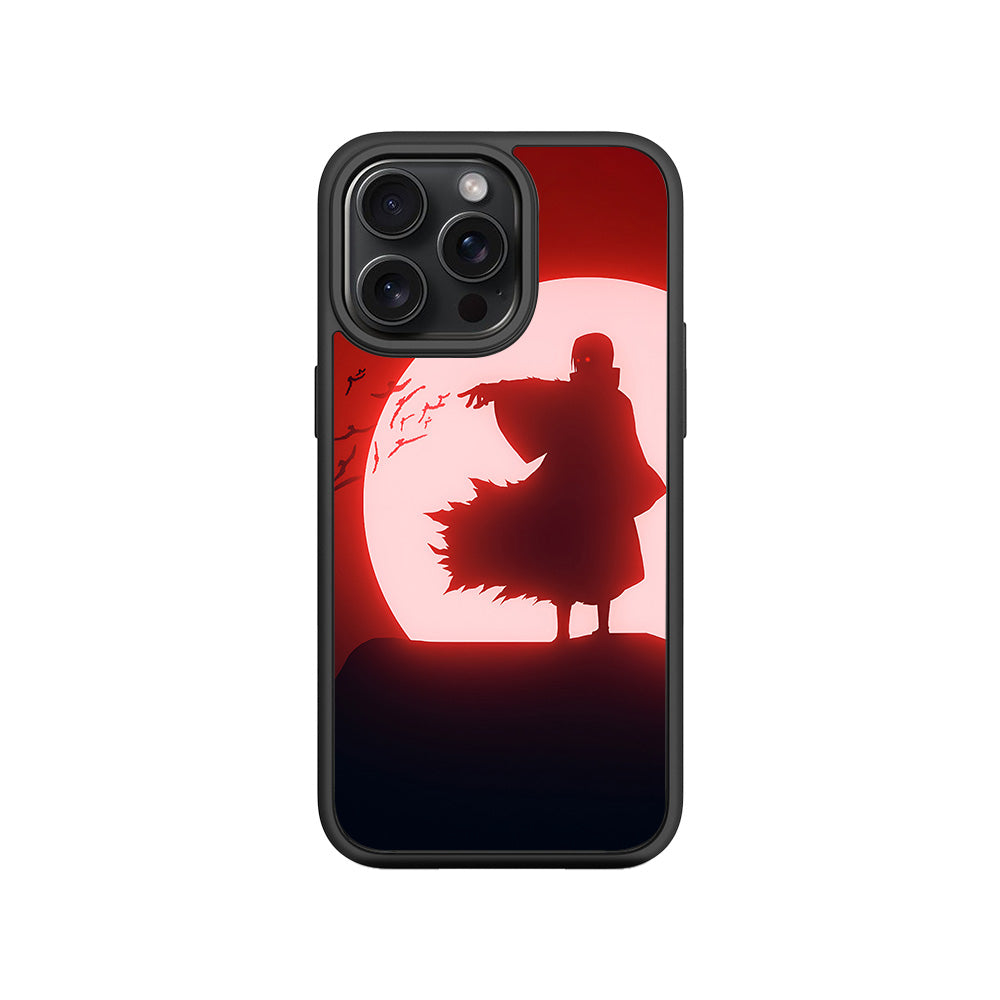Itachi Uchiha Under Red Moon 3D Skin with Shockguard Armour Magsafe Case for Apple iPhone 15 Pro