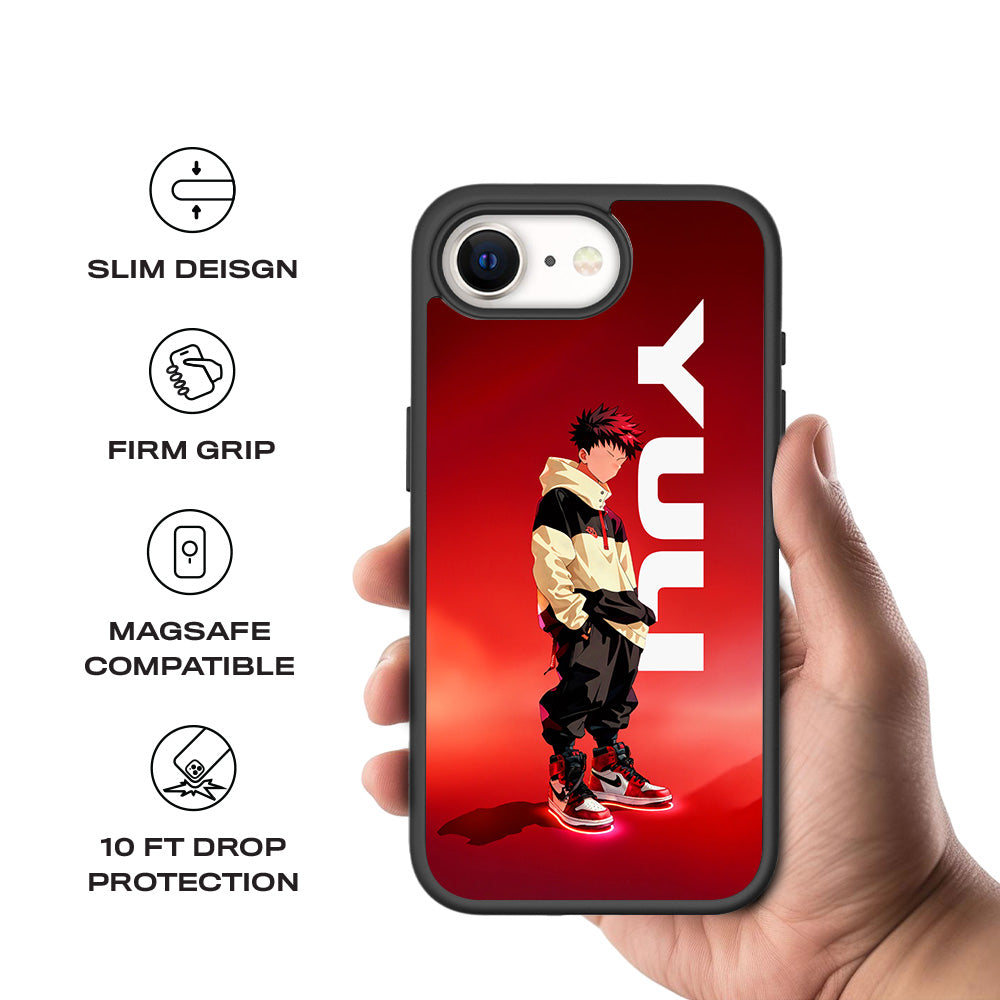 Yuji Drip Anime 3D Skin with Shockguard Armour Magsafe Case for Apple iPhone 16E