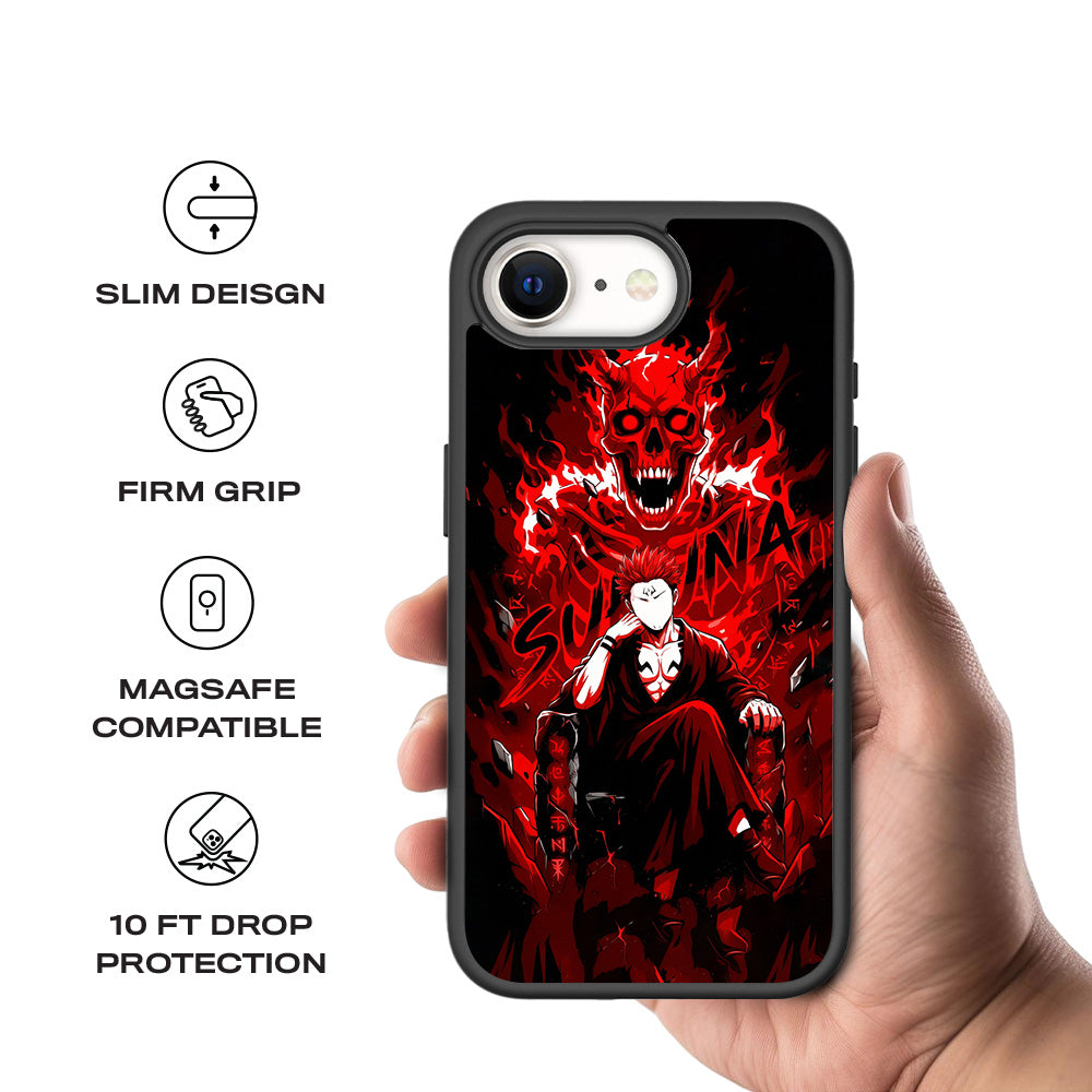 Sukuna Inferno Throne 3D Skin with Shockguard Armour Magsafe Case for Apple iPhone 16E