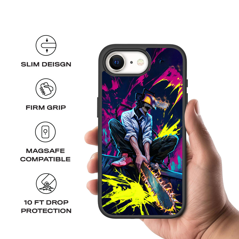 Chainsaw Man Denji 3D Skin with Shockguard Armour Magsafe Case for Apple iPhone 16E
