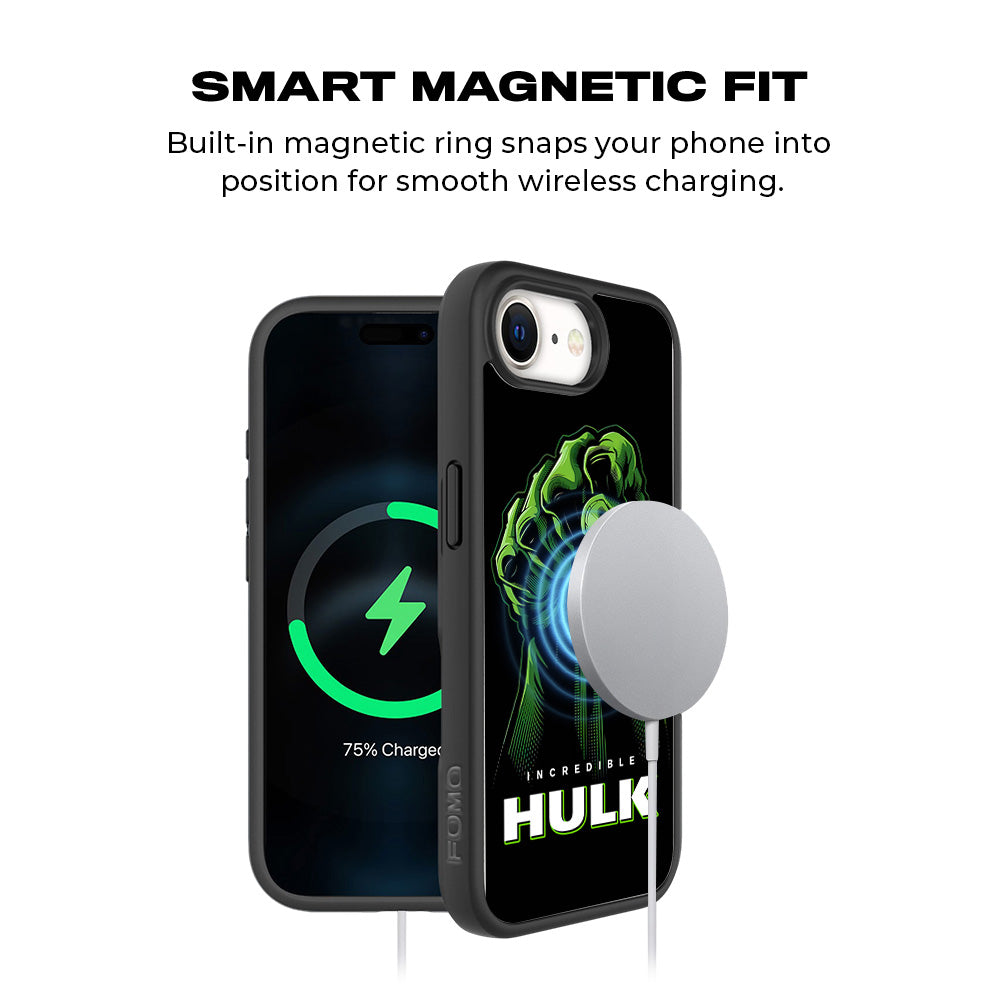 Incredible Hulk Fist Comic 3D Skin with Shockguard Armour Magsafe Case for Apple iPhone 16E