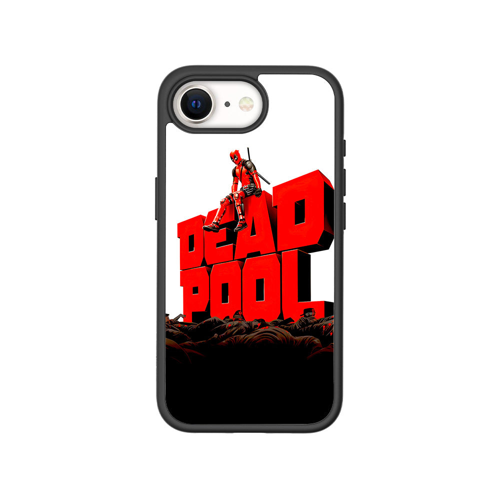 Deadpool on Top of Mayhem Comics 3D Skin with Shockguard Armour Magsafe Case for Apple iPhone 16E