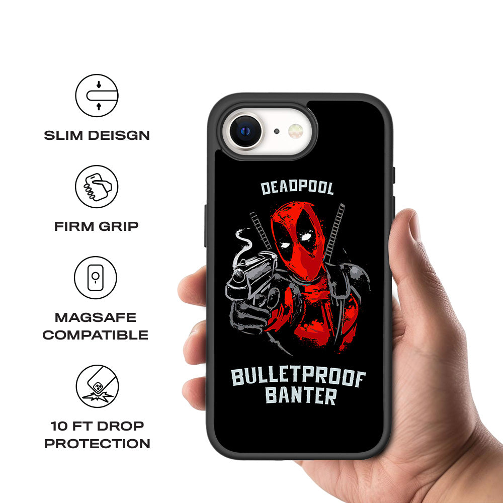 Deadpool - Bulletand 15 Plusof Banter Comics 3D Skin with Shockguard Armour Magsafe Case for Apple iPhone 16E