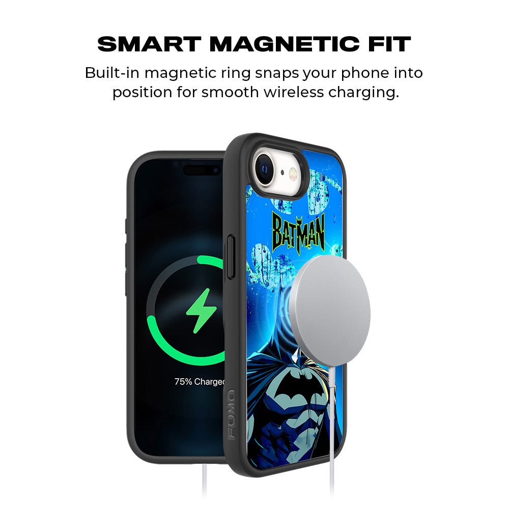 Batman Dark Knight Bright Style Comics 3D Skin with Shockguard Armour Magsafe Case for Apple iPhone 16E
