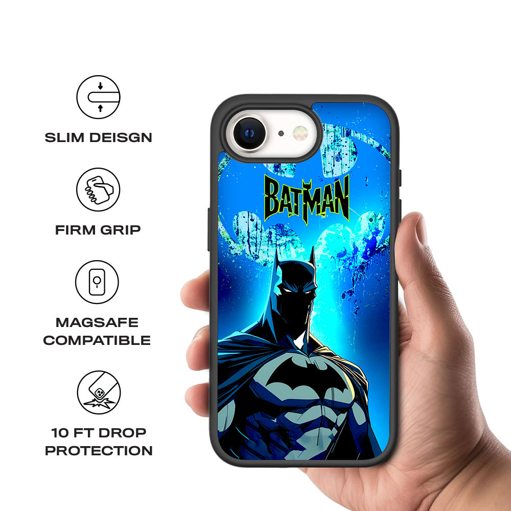 Batman Dark Knight Bright Style Comics 3D Skin with Shockguard Armour Magsafe Case for Apple iPhone 16E
