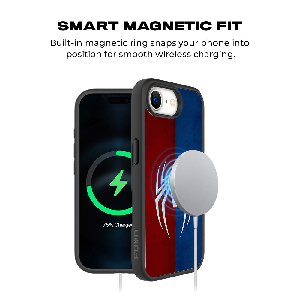 Spidey Emblem 3D Skin with Shockguard Armour Magsafe Case for Apple iPhone 16E
