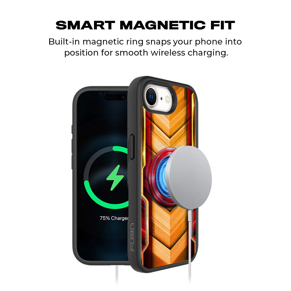 Iron Man Armor 3D Skin with Shockguard Armour Magsafe Case for Apple iPhone 16E