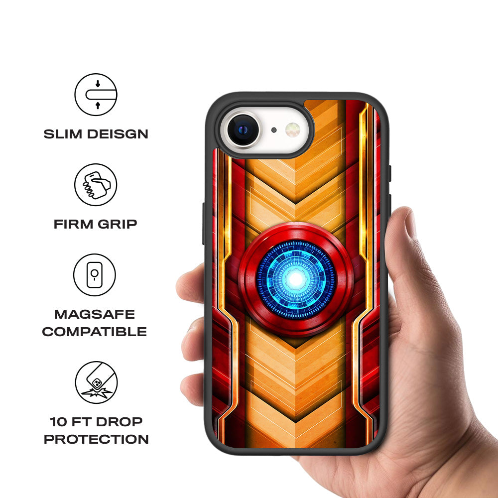 Iron Man Armor 3D Skin with Shockguard Armour Magsafe Case for Apple iPhone 16E