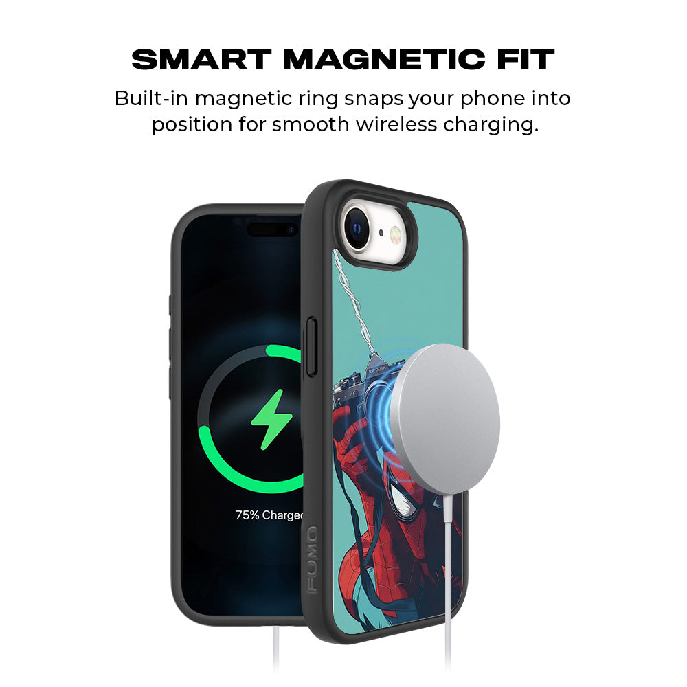 Spider-Man: Picture Perfect Shot 3D Skin with Shockguard Armour Magsafe Case for Apple iPhone 16E