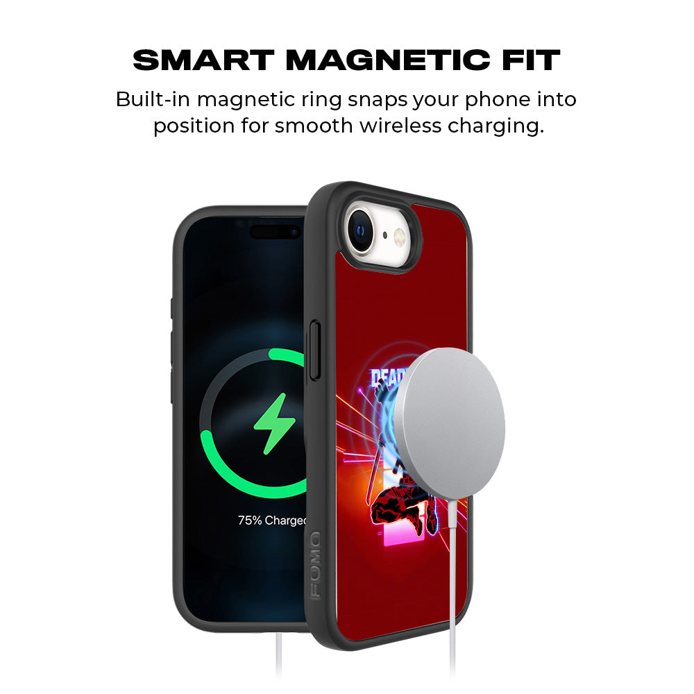 Deadpool Neon Outlaw 3D Skin with Shockguard Armour Magsafe Case for Apple iPhone 16E