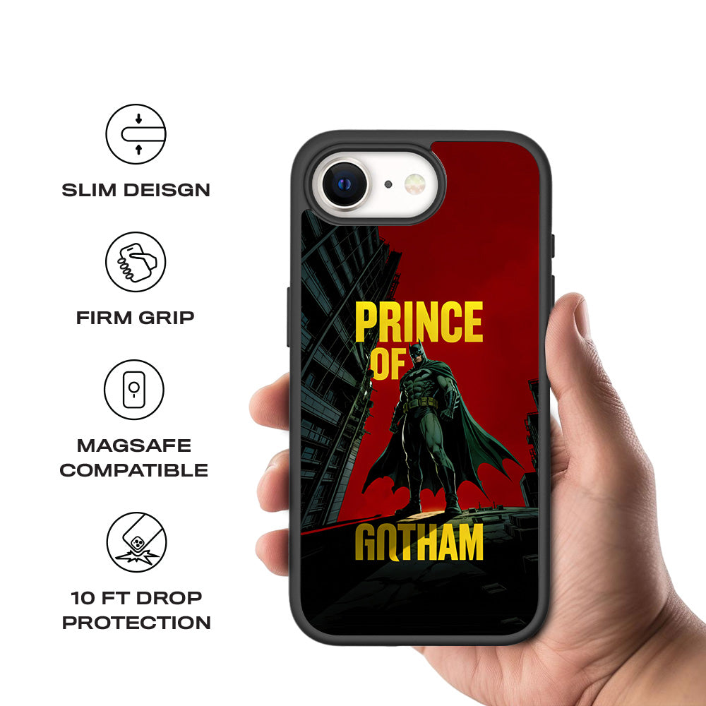 Prince of Gotham 3D Skin with Shockguard Armour Magsafe Case for Apple iPhone 16E