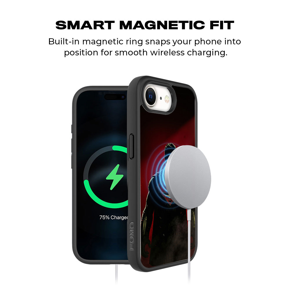 Man of Steel 3D Skin with Shockguard Armour Magsafe Case for Apple iPhone 16E