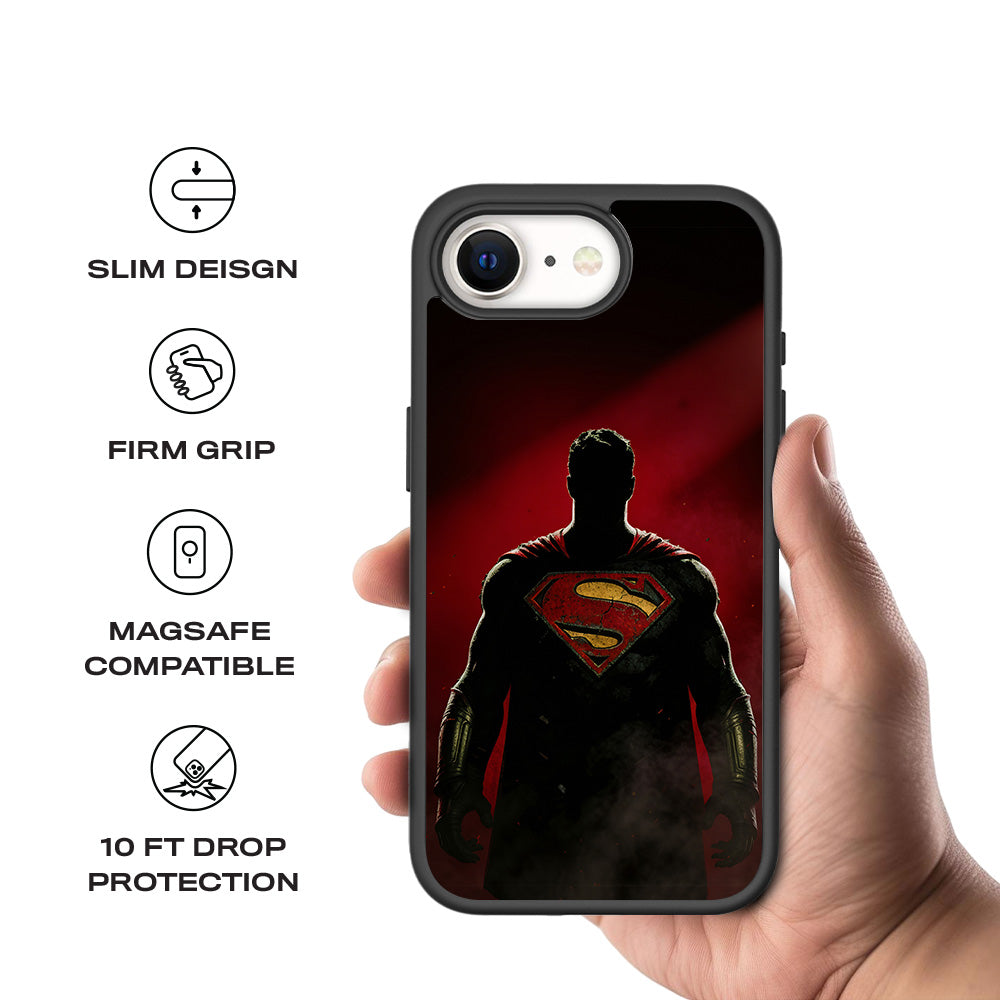 Man of Steel 3D Skin with Shockguard Armour Magsafe Case for Apple iPhone 16E