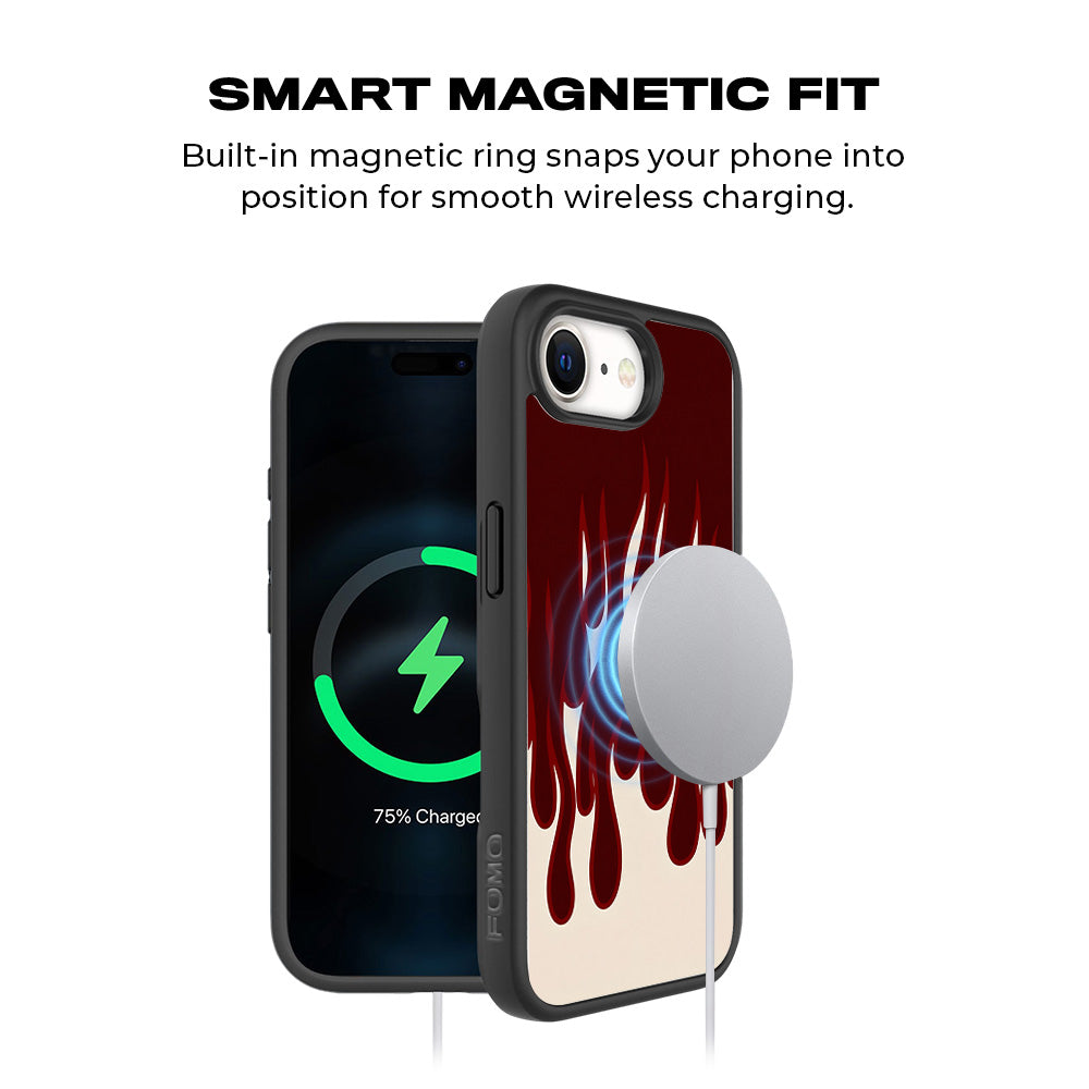 Flame Design 3D Skin with Shockguard Armour Magsafe Case for Apple iPhone 16E