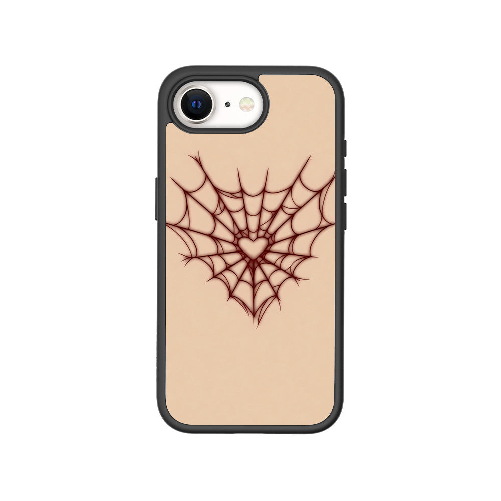 Spider Web Heart 3D Skin with Shockguard Armour Magsafe Case for Apple iPhone 16E