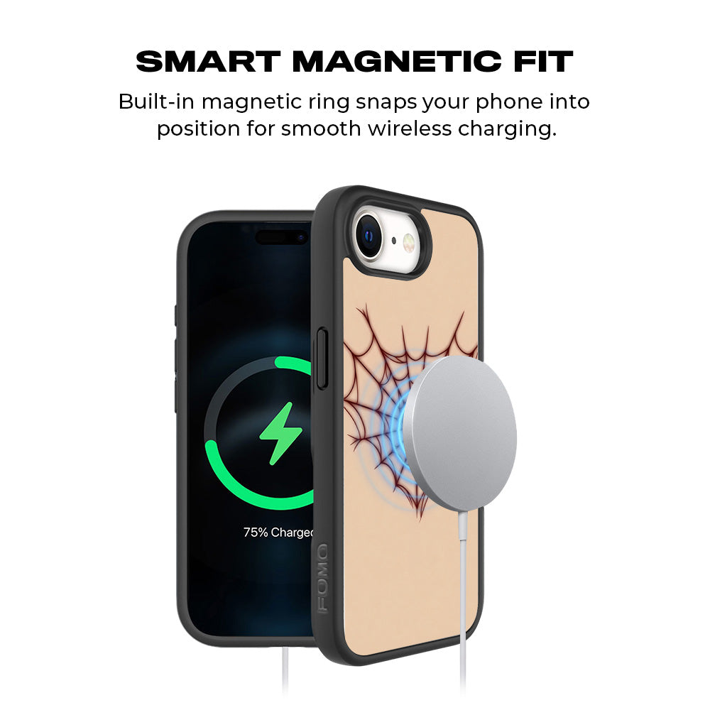 Spider Web Heart 3D Skin with Shockguard Armour Magsafe Case for Apple iPhone 16E