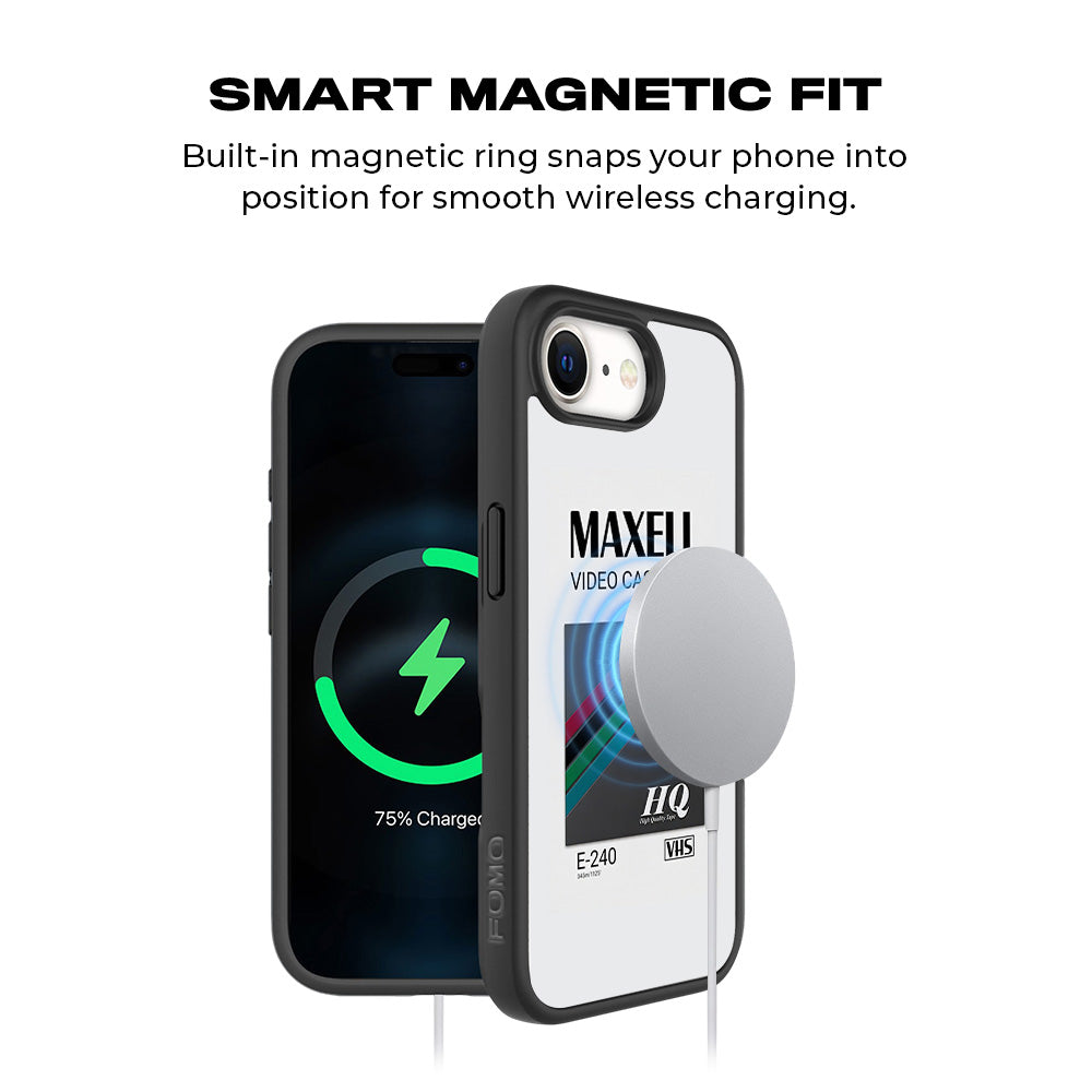 Maxell Video Cassette 3D Skin with Shockguard Armour Magsafe Case for Apple iPhone 16E