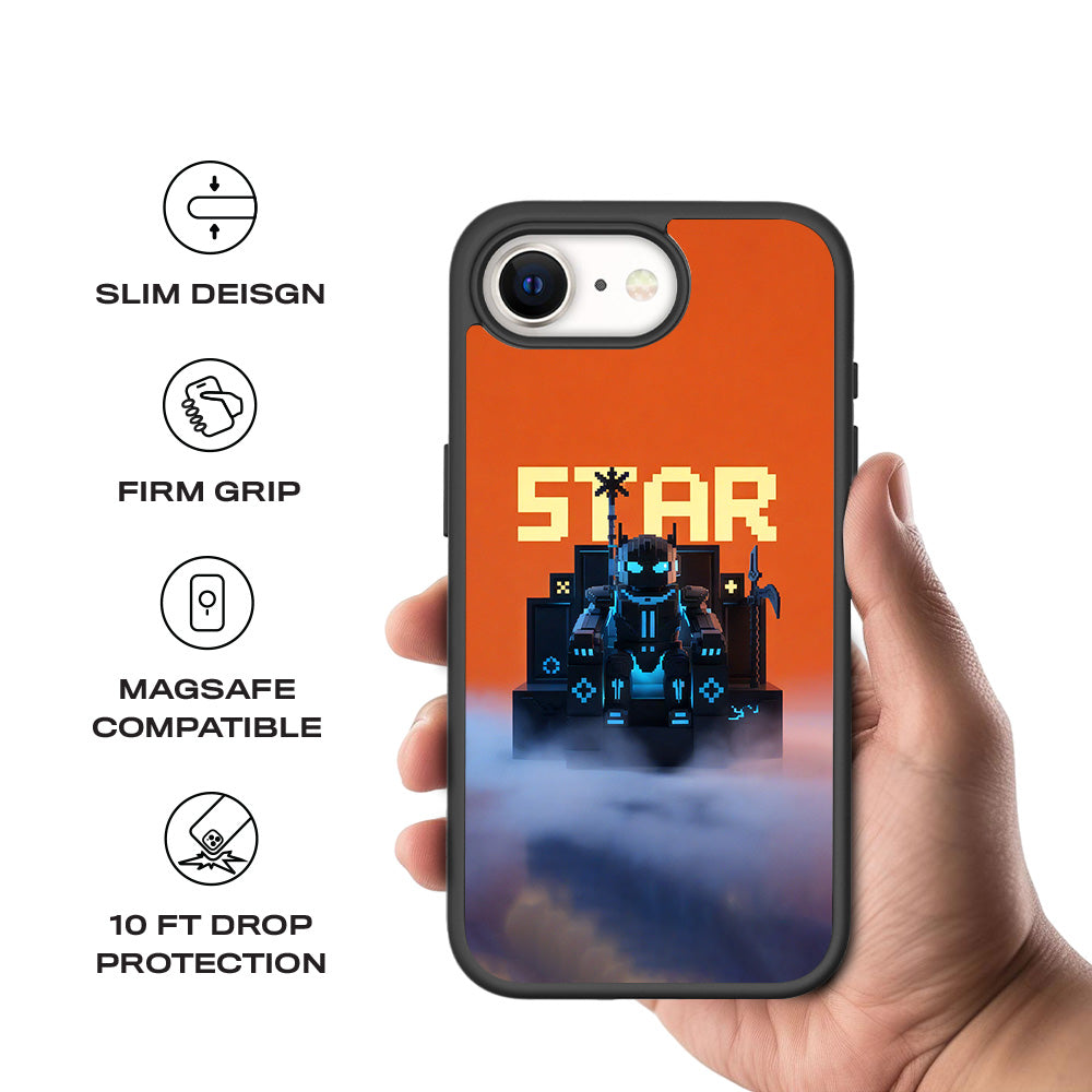 Pixelated Star 3D Skin with Shockguard Armour Magsafe Case for Apple iPhone 16E