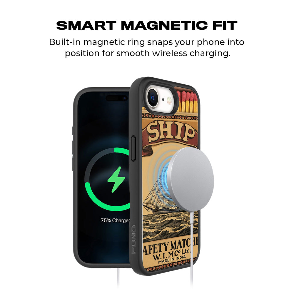 Ship Safety Matches 3D Skin with Shockguard Armour Magsafe Case for Apple iPhone 16E