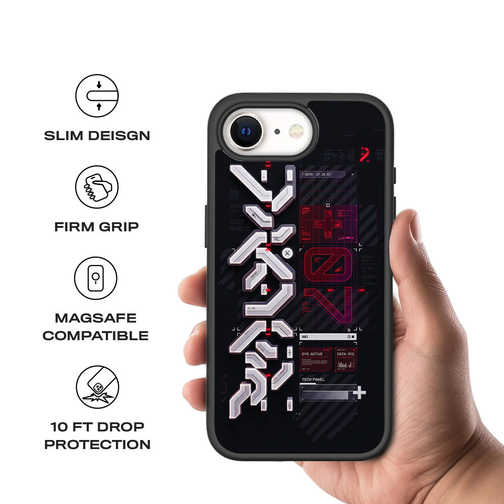 Tech Panel System Update 3D Skin with Shockguard Armour Magsafe Case for Apple iPhone 16E