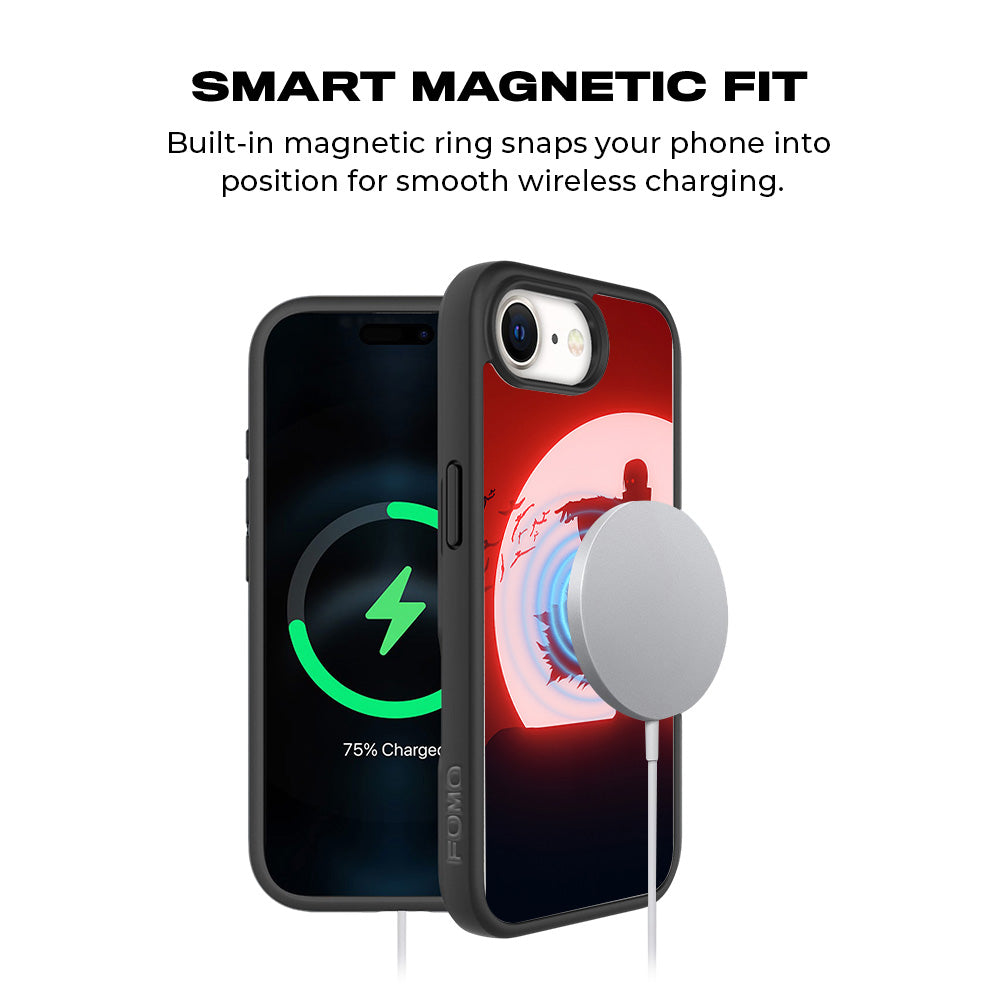 Itachi Uchiha Under Red Moon 3D Skin with Shockguard Armour Magsafe Case for Apple iPhone 16E
