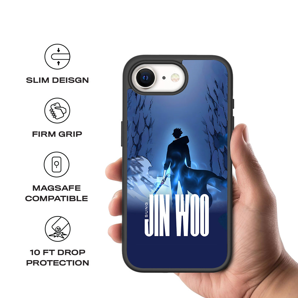 Jin Woo S-Rank Hunter Anime 3D Skin with Shockguard Armour Magsafe Case for Apple iPhone 16E