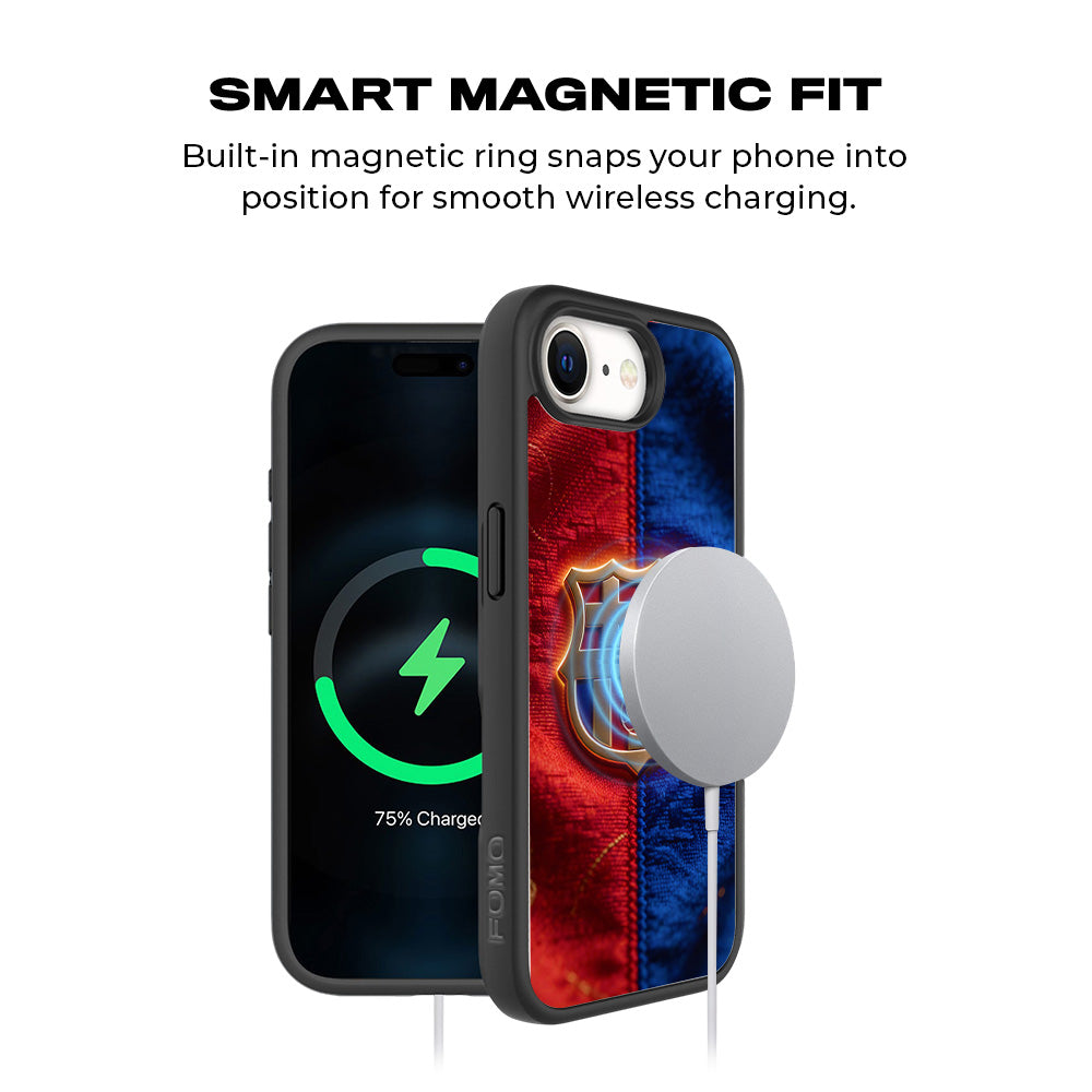 FC Barcelona Sports 3D Skin with Shockguard Armour Magsafe Case for Apple iPhone 16E