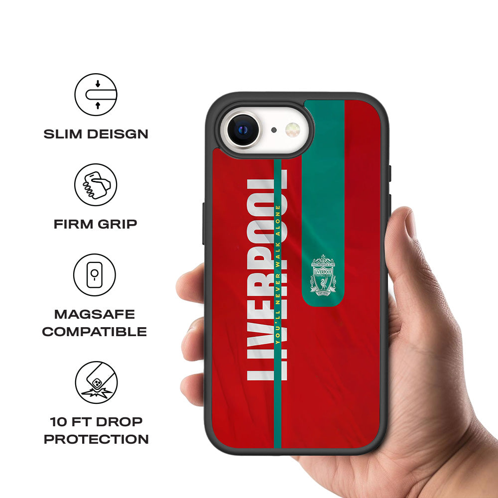Liverpool You Will Never Walk Alone Sports 3D Skin with Shockguard Armour Magsafe Case for Apple iPhone 16E