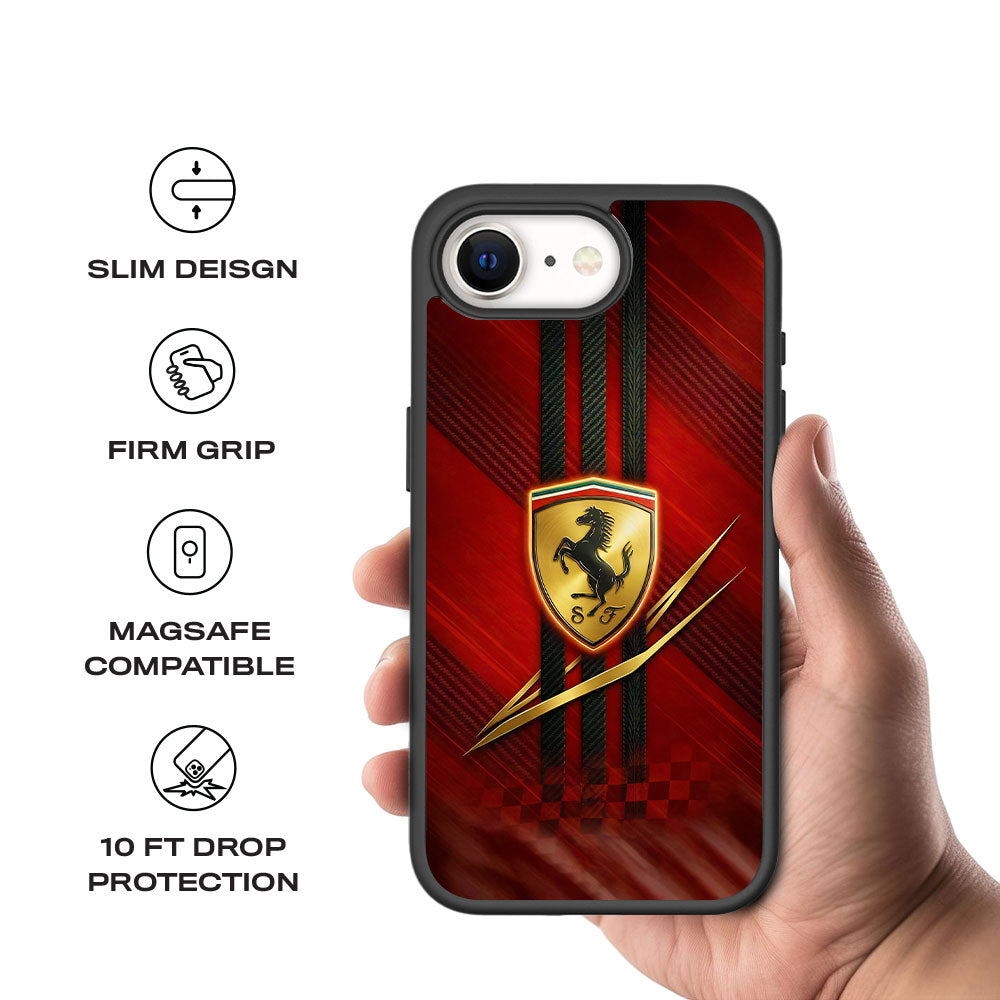 Ferrari 3D Skin with Shockguard Armour Magsafe Case for Apple iPhone 16E