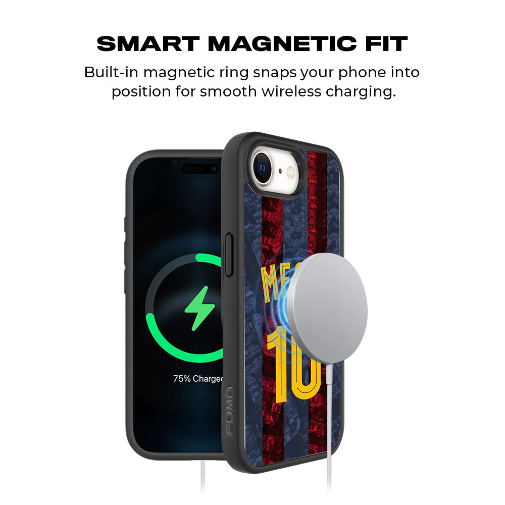 Messi Barcelona Jersey 3D Skin with Shockguard Armour Magsafe Case for Apple iPhone 16E