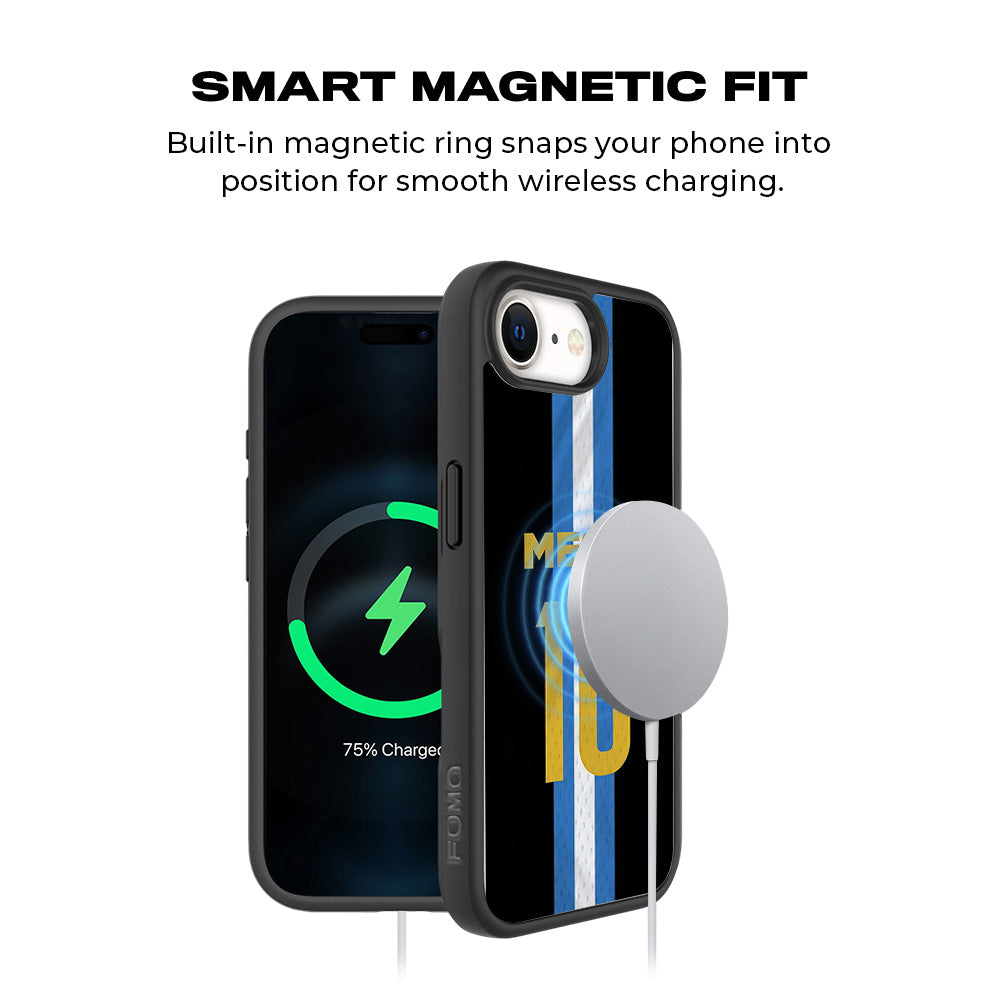 Messi Argentina Jersey 3D Skin with Shockguard Armour Magsafe Case for Apple iPhone 16E