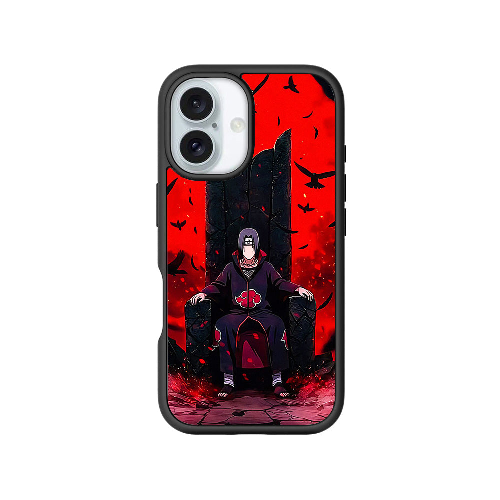 Itachi Uchiha Sitting on Throne 3D Skin with Shockguard Armour Magsafe Case for Apple iPhone 16 Plus