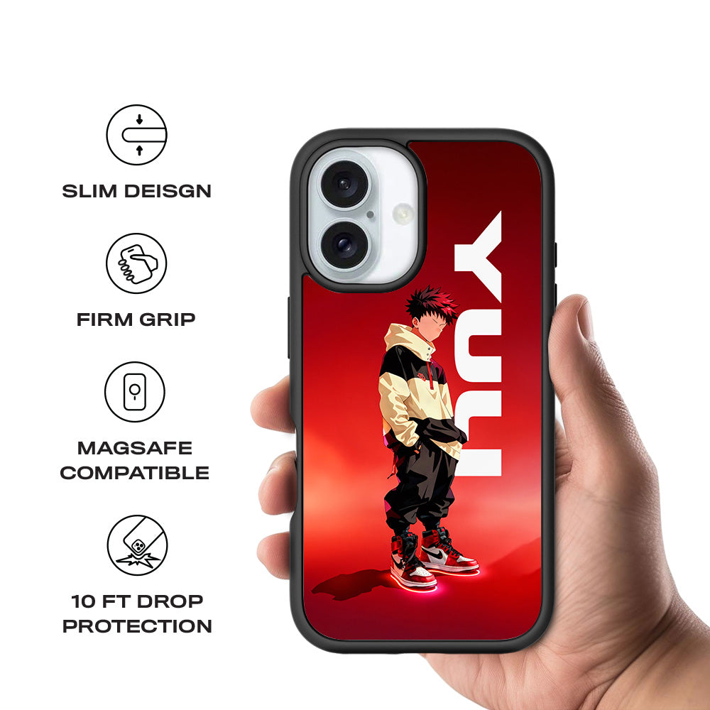Yuji Drip Anime 3D Skin with Shockguard Armour Magsafe Case for Apple iPhone 16