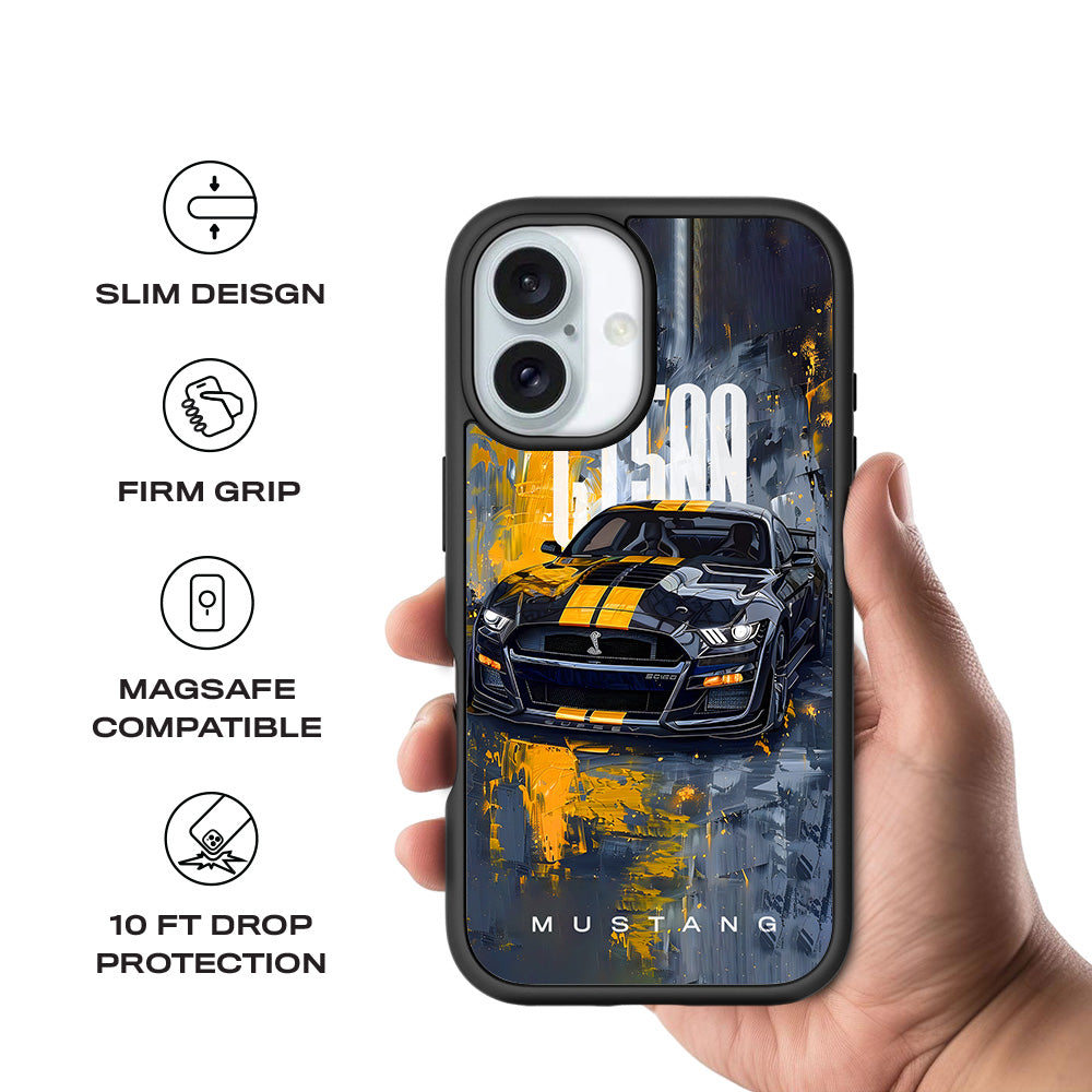 Ford Mustang GT500 3D Skin with Shockguard Armour Magsafe Case for Apple iPhone 16 Plus
