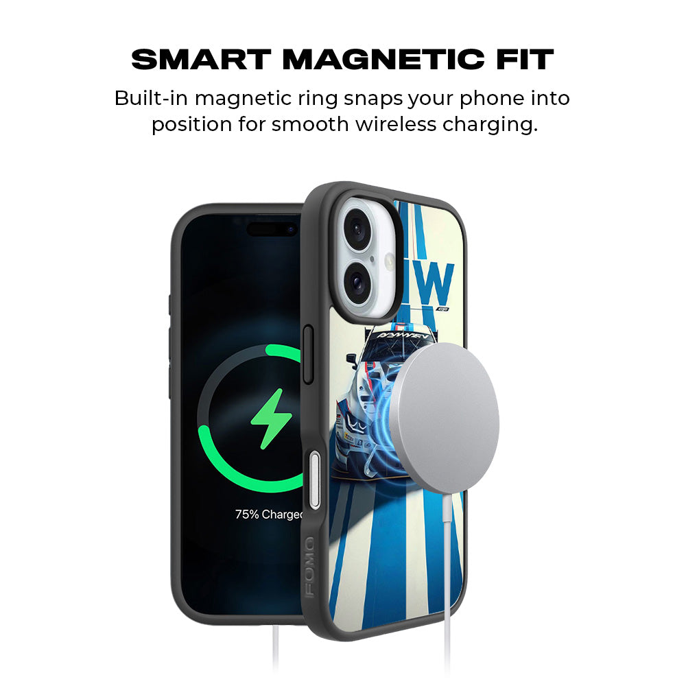 BMW GT Racing 3D Skin with Shockguard Armour Magsafe Case for Apple iPhone 16