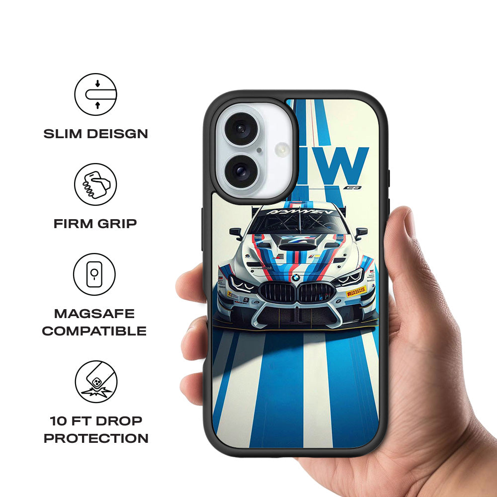 BMW GT Racing 3D Skin with Shockguard Armour Magsafe Case for Apple iPhone 16