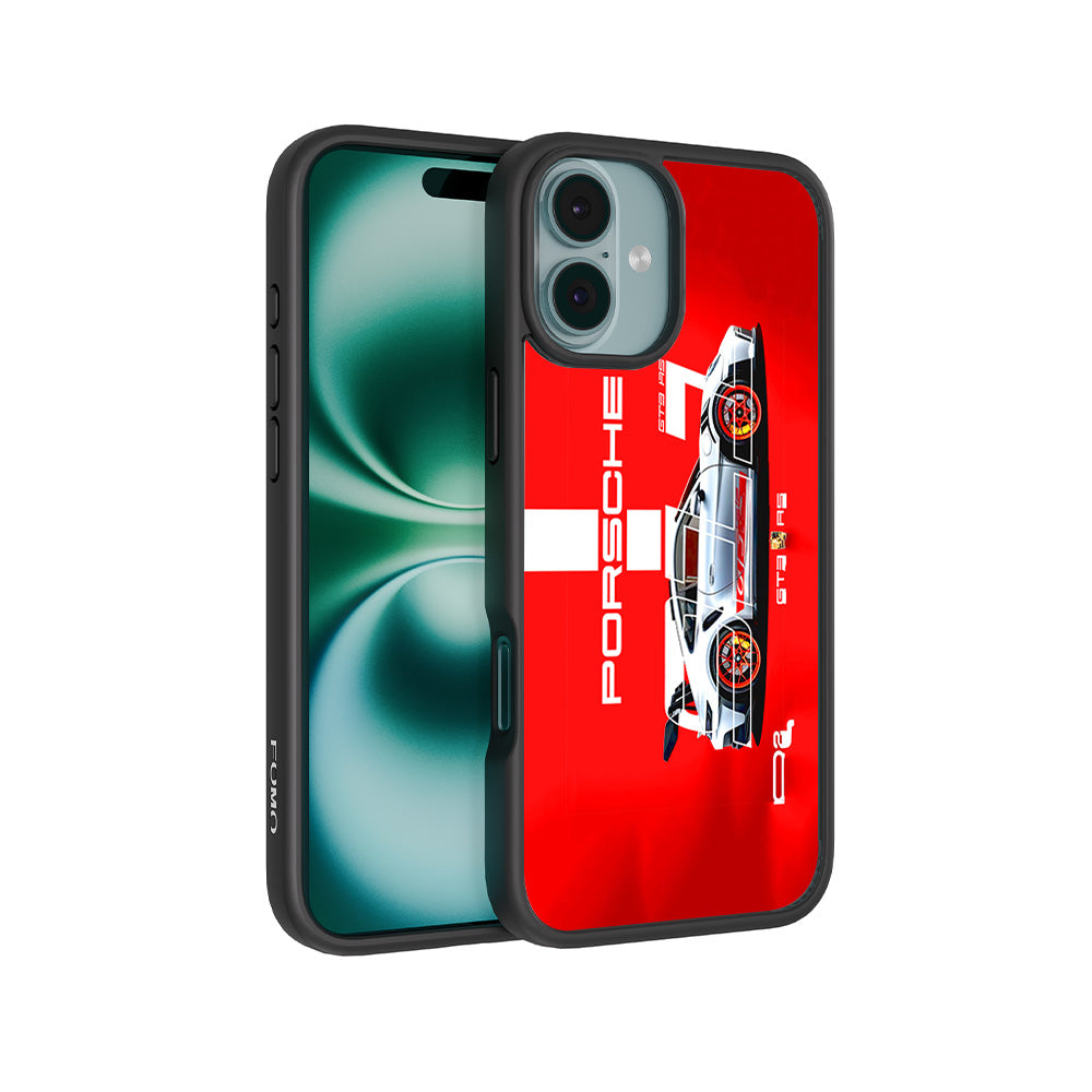 Porsche GT3 Silver Blaze 3D Skin with Shockguard Armour Magsafe Case for Apple iPhone 16 Plus