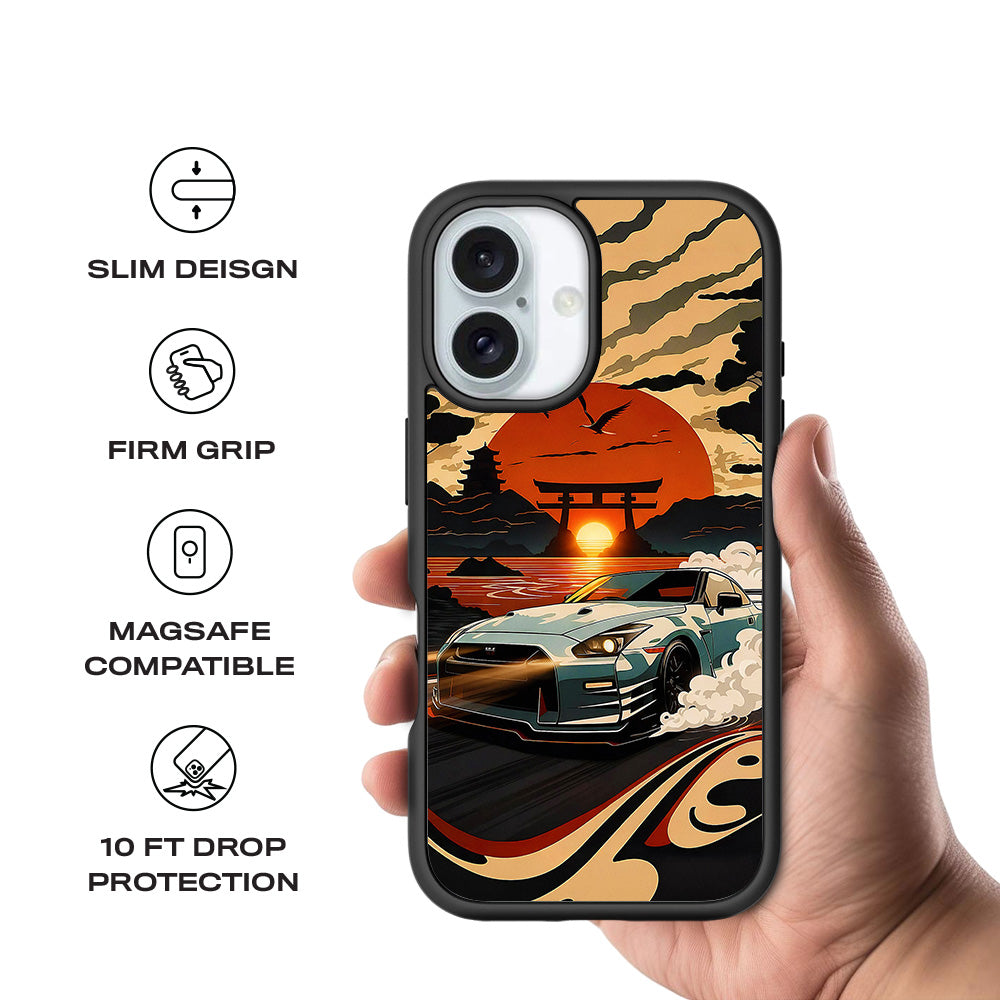 JDM Nissan GTR 3D Skin with Shockguard Armour Magsafe Case for Apple iPhone 16 Plus