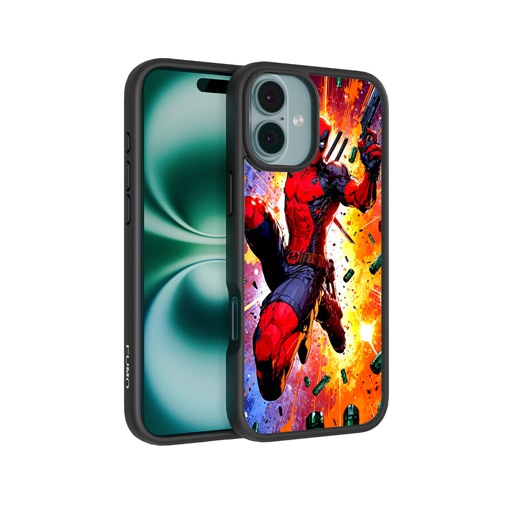 Deadpool Crimson Comics 3D Skin with Shockguard Armour Magsafe Case for Apple iPhone 16 Plus