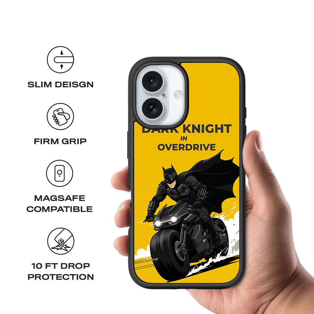 Dark Knight Overdrive Comics 3D Skin with Shockguard Armour Magsafe Case for Apple iPhone 16