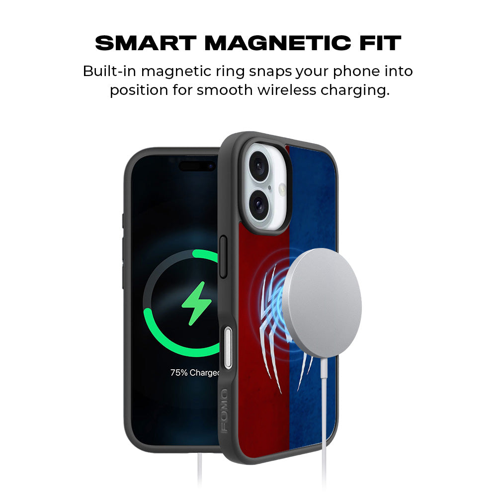 Spidey Emblem 3D Skin with Shockguard Armour Magsafe Case for Apple iPhone 16