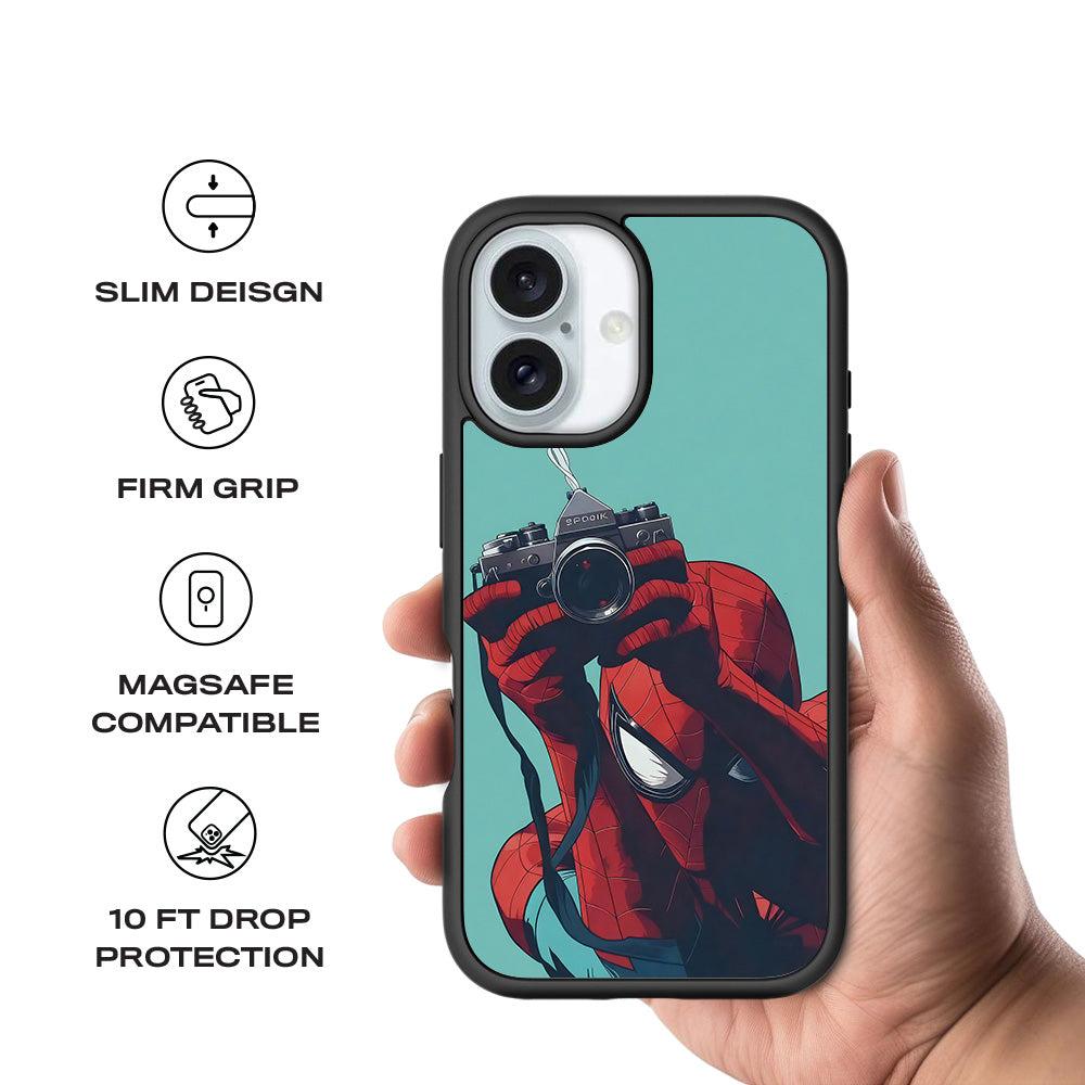 Spider-Man: Picture Perfect Shot 3D Skin with Shockguard Armour Magsafe Case for Apple iPhone 16