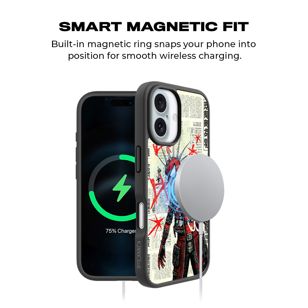 Spider Rage 3D Skin with Shockguard Armour Magsafe Case for Apple iPhone 16