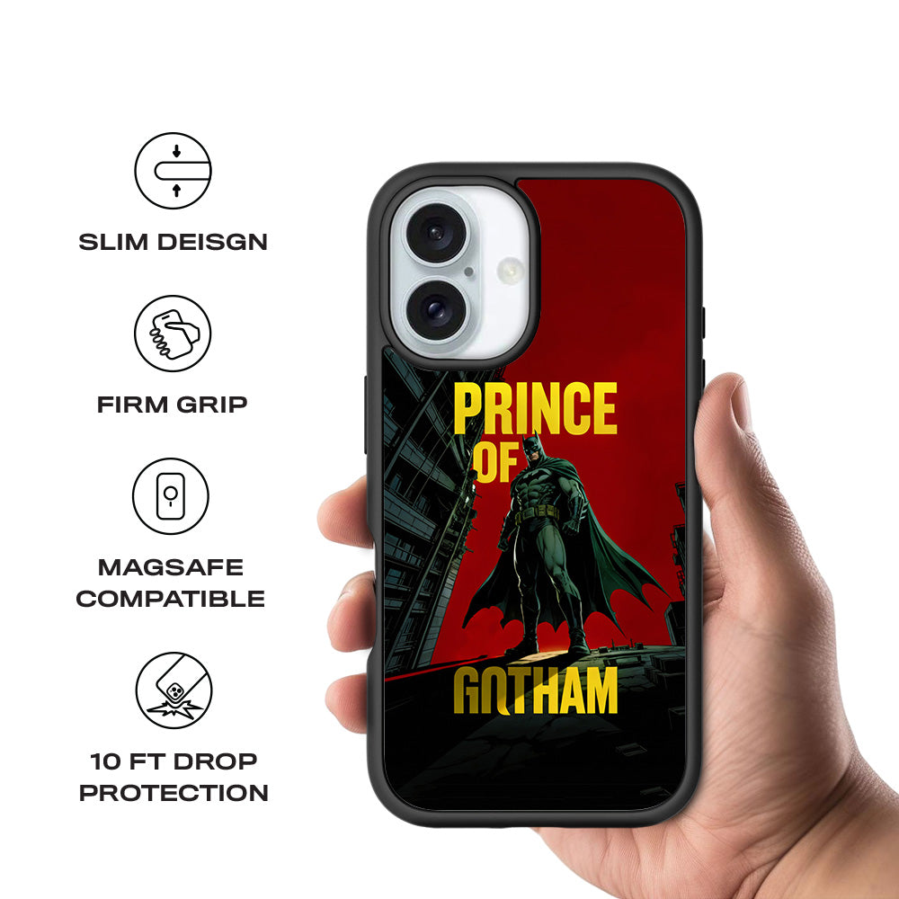 Prince of Gotham 3D Skin with Shockguard Armour Magsafe Case for Apple iPhone 16