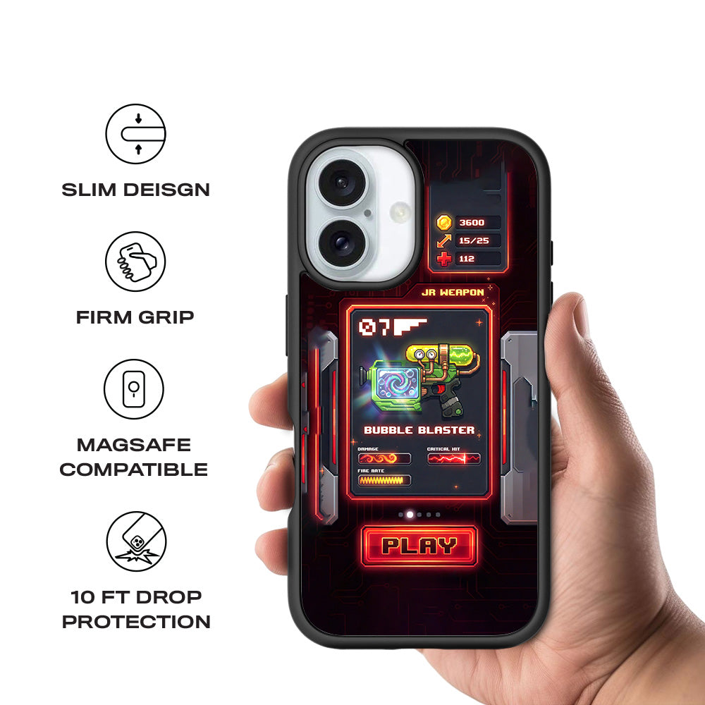 Bubble Blaster 3D Skin with Shockguard Armour Magsafe Case for Apple iPhone 16 Plus