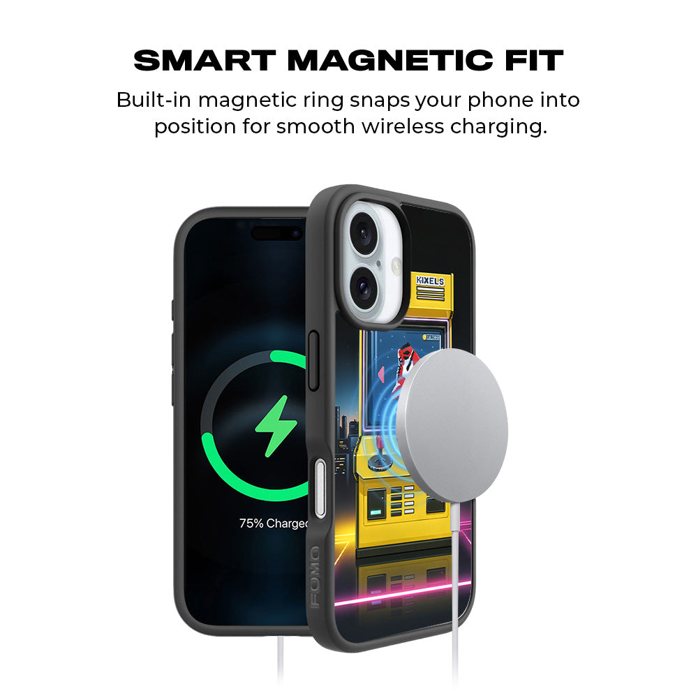 Pixel Sneaker Arcade 3D Skin with Shockguard Armour Magsafe Case for Apple iPhone 16 Plus