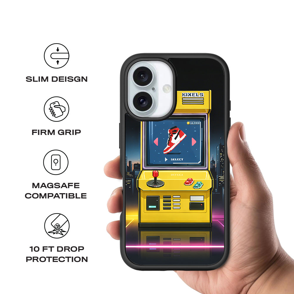 Pixel Sneaker Arcade 3D Skin with Shockguard Armour Magsafe Case for Apple iPhone 16 Plus